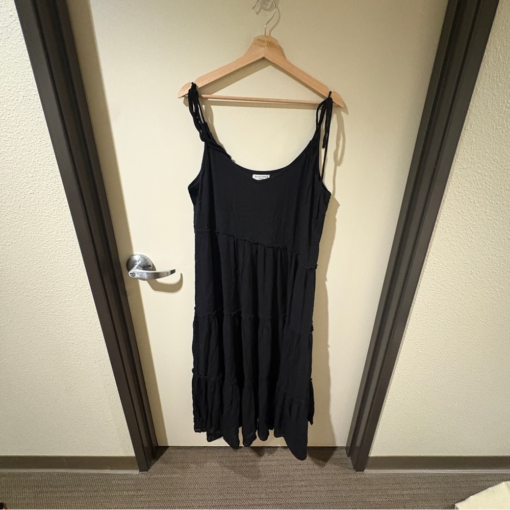 Brave Soul Black Cotton Midi Dress